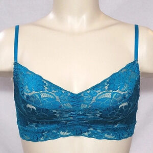Gilligan O'Malley Semi Sheer Lace Wire Free Bra Bralette Southern Turquoise Teal